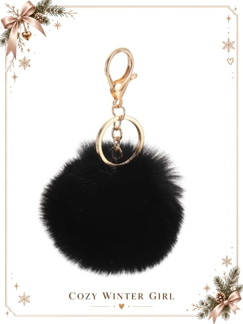 Faux Rabbit Fur Pom Pom Keychain Puff Ball Purse Charm